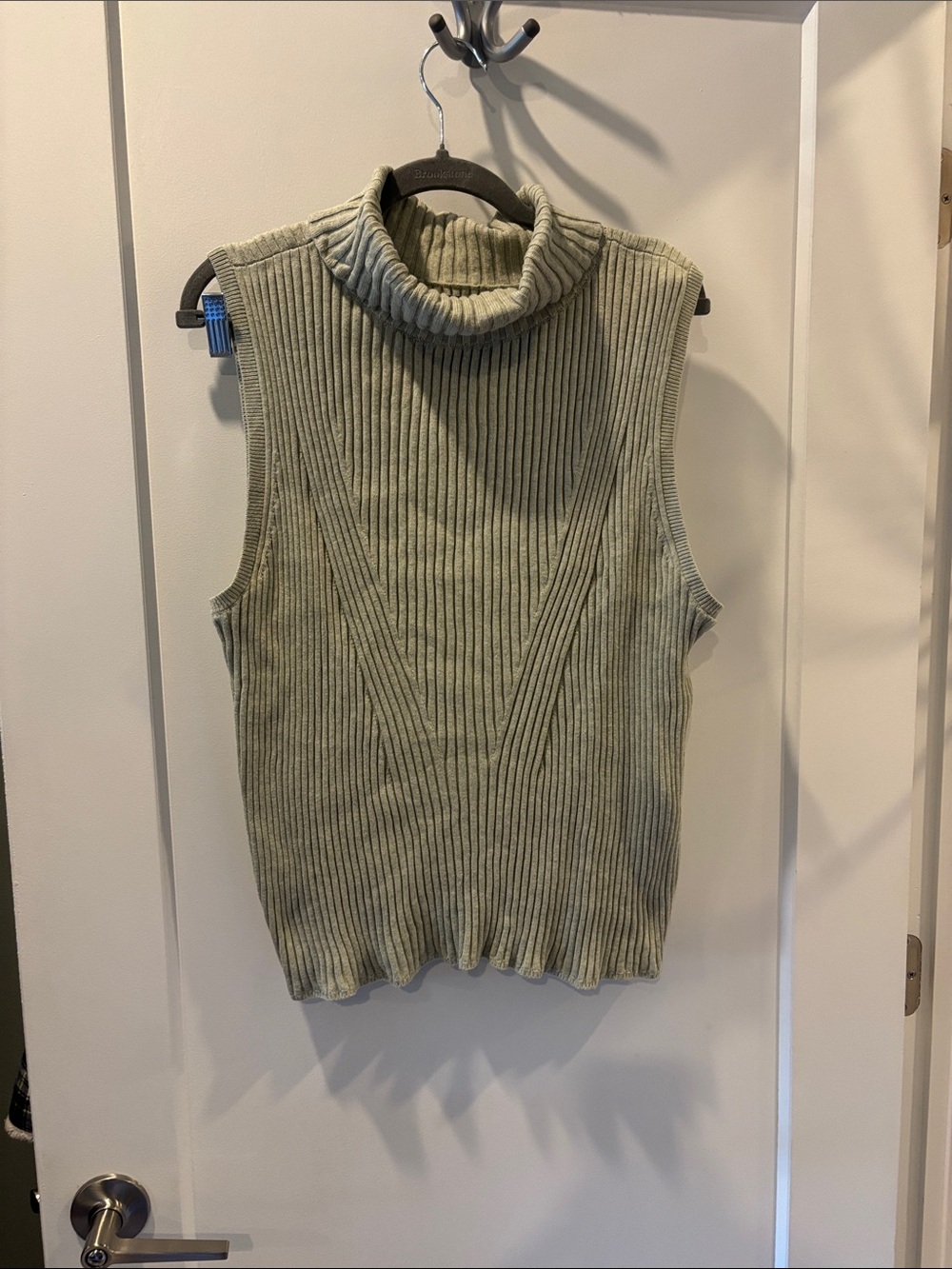 Lands' End Sleeveless Ribbed Cowl Neck Sweater Vest - Sage